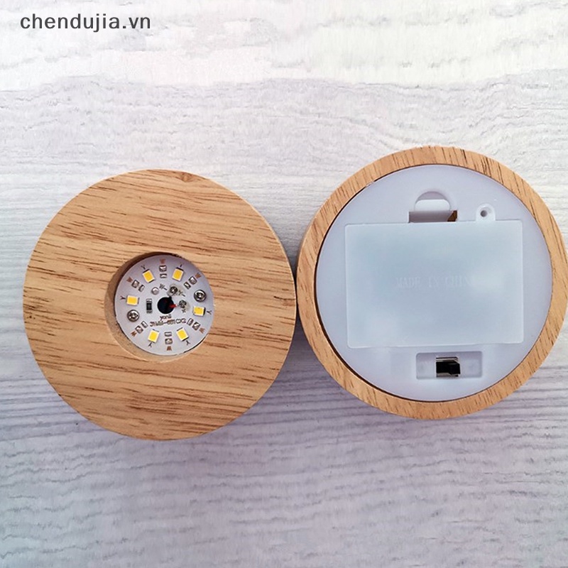 Đế Đèn LED Tròn 8cm 3D Bằng Nhựa Resin Pha Lê Dùng Trang Trí