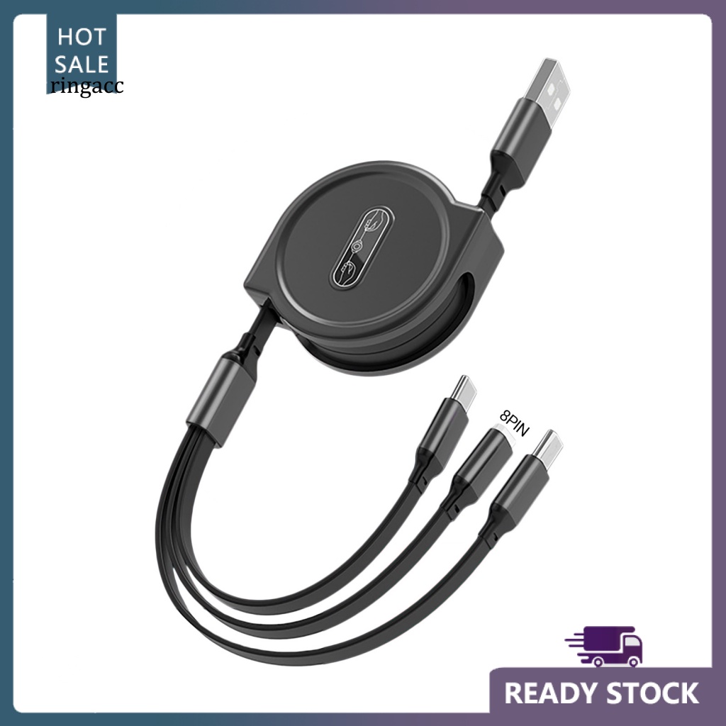 Dây Cáp Sạc Đồng Bộ Dữ Liệu USB / Type-C Đa Năng 3 Trong 1 8Pin