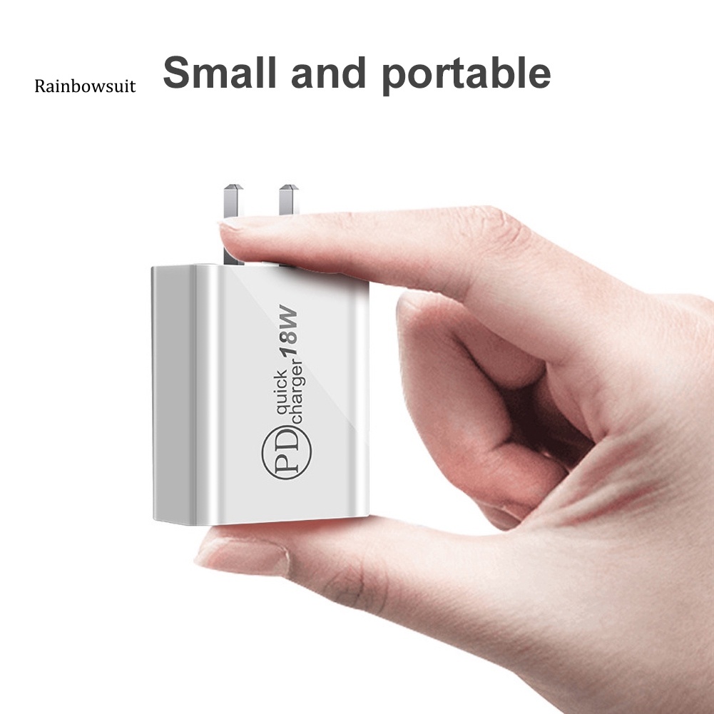 Củ Sạc Nhanh PD 18W Cổng Type-c Phích Cắm EU / US Thiết Kế Nhỏ Gọn Tiện Dụng