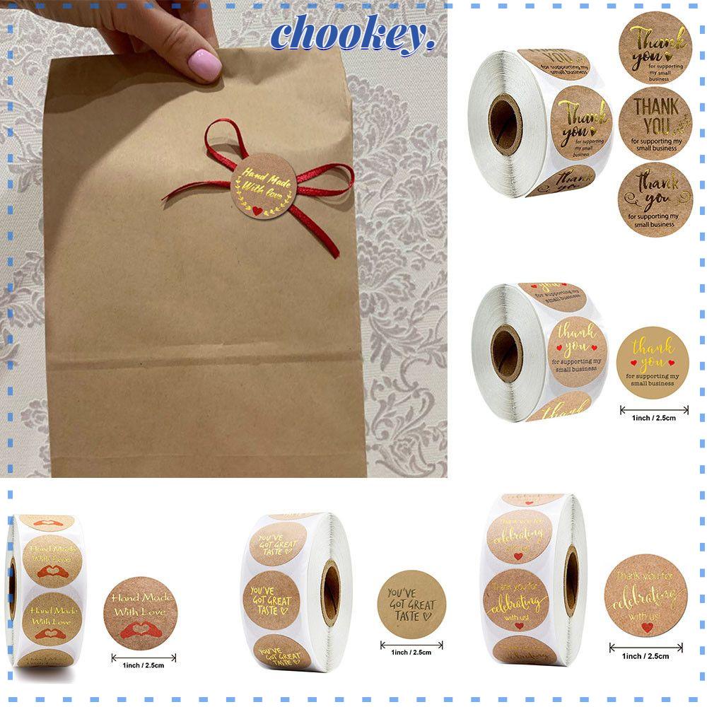 CHOOKEY 500 Sticker Dán Trang Trí Mới Với Họa Tiết Hình Chữ Thank You Theo Phong Cách Retro