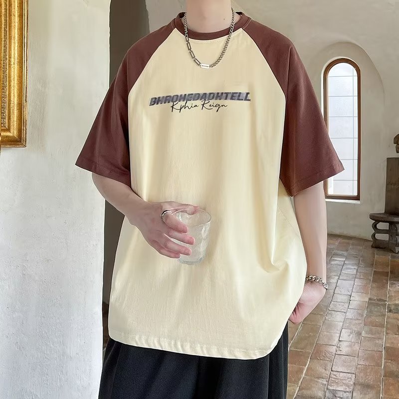 Áo Thun Tay Ngắn Dáng Rộng Phong Cách Retro Mỹ Thời Trang Mùa Hè Cho Nam 300g