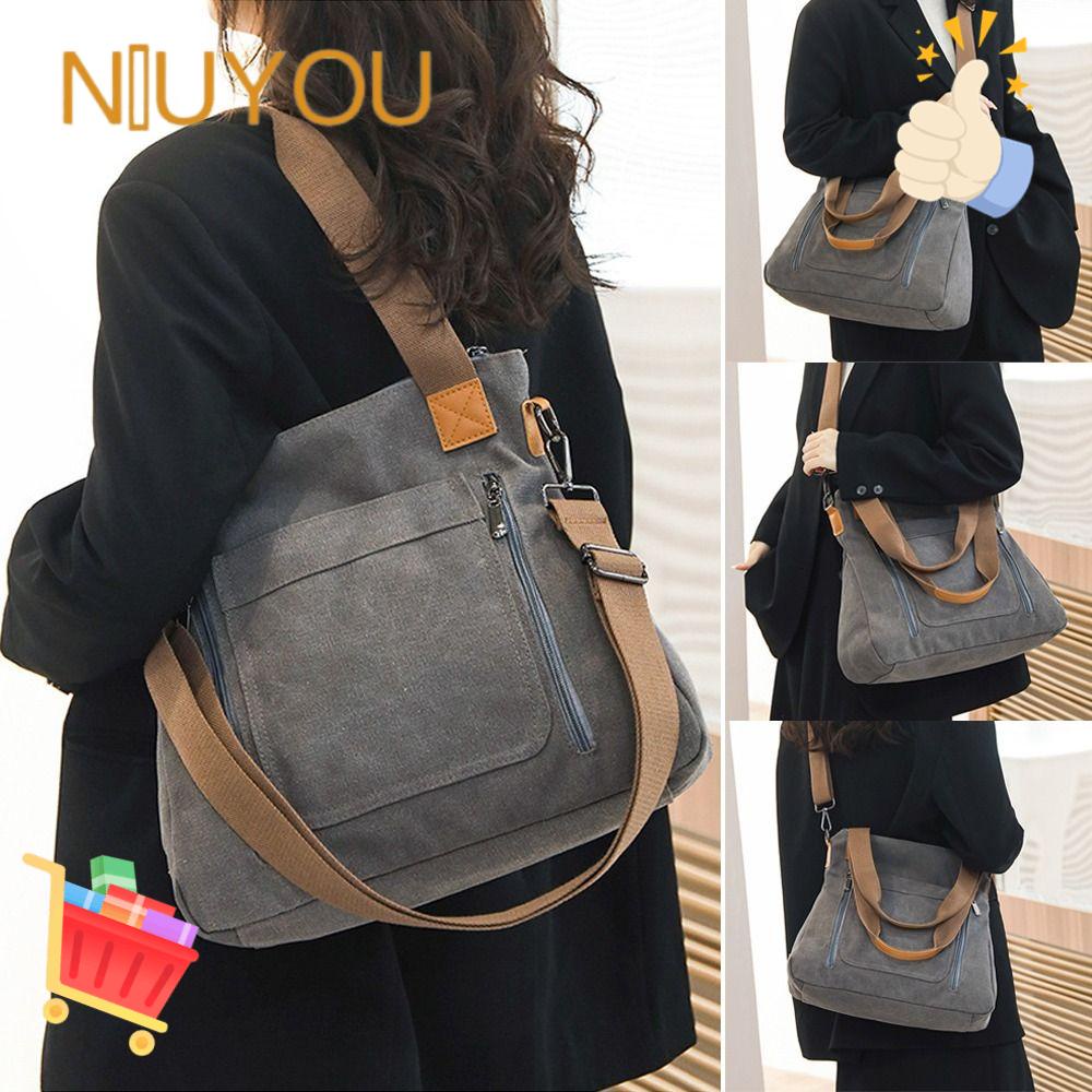 NIUYOU Túi vải Sức Chứa Lớn Phong Cách Hàn Quốc Cho Nữ