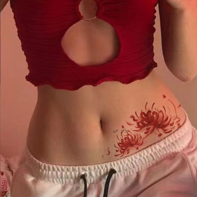 Hình Xăm Dán Tạm Thời Họa Tiết Hoa Chống Thấm Nước