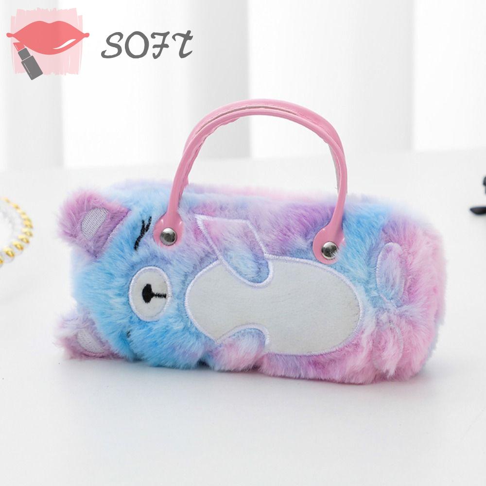 SOFTNESS Hộp Đựng Kính Mát Hình Gấu Hoạt Hình Dễ Thương Chống Trầy Xước