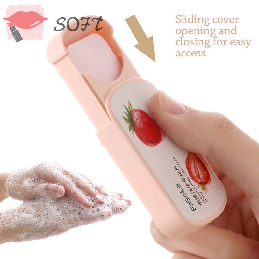 SOFTNESS Set 100 Miếng Xà Phòng Giấy Hình Trái Dâu