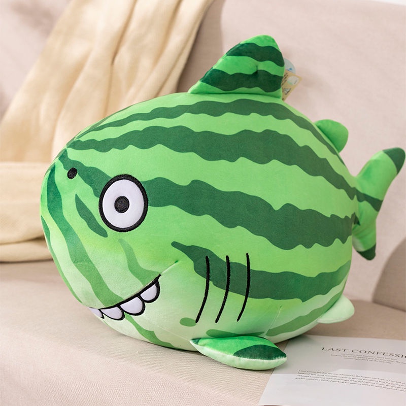 Búp Bê Nhồi Bông Hình Cá Mập / Cá Mập / Dưa Hấu / Cá Mập Douyin Vui Nhộn Dùng Làm Quà Tặng Sinh Nhật Cho Bé