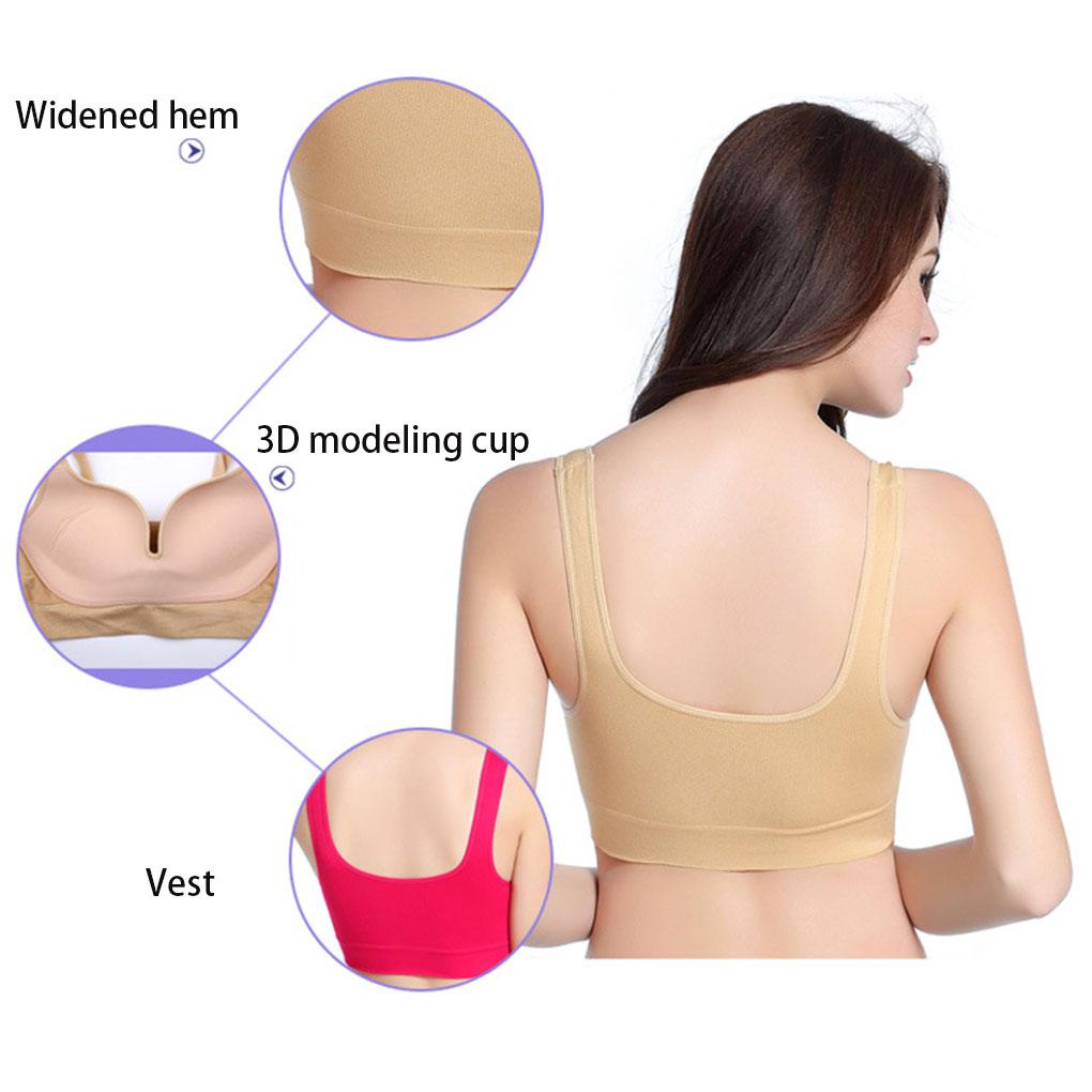 Áo Lót Thể Thao Nâng Ngực Màu Trơn Không Đường May Chuyên Nghiệp Cho Nữ