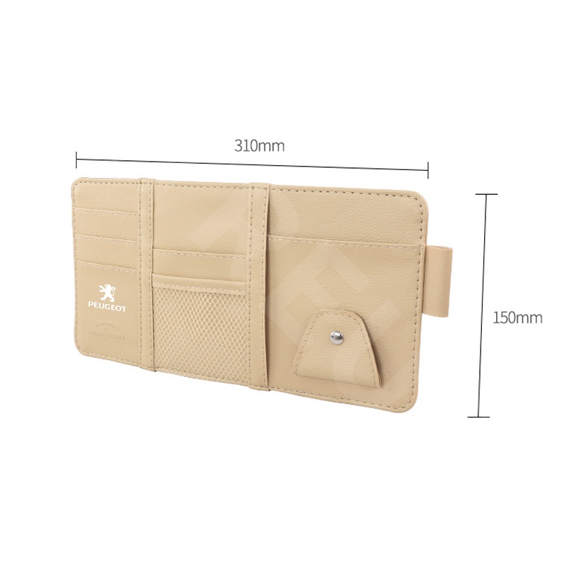 Túi Da Đựng Đồ Gắn Tấm Che Nắng Đa Năng Có Khóa Kéo Cho Peugeot 206 208 207 307 308 2008 3008 508 408 5008 406