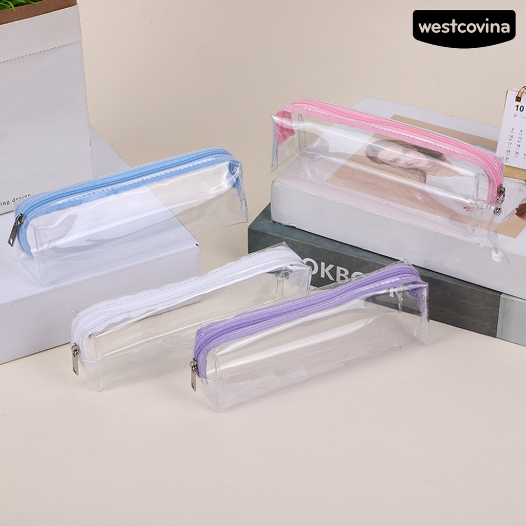 [WSTN]✎Túi Đựng Bút Trong Suốt Có Khóa Kéo Đa Năng Tiện Dụng