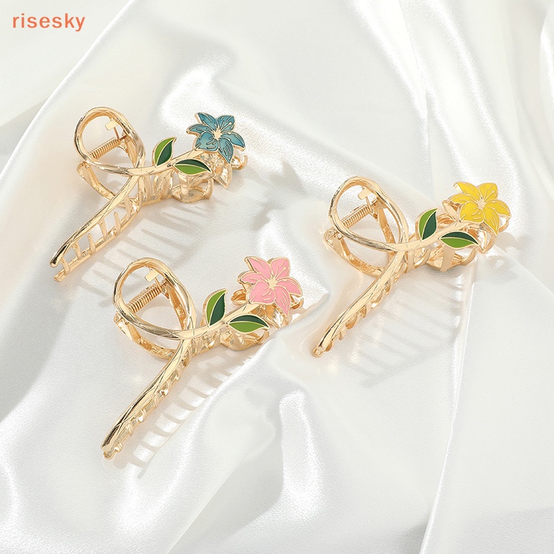 Kẹp Tóc Kim Loại Hình Cá Mập / Hoa Lily Thời Trang Cho Nữ