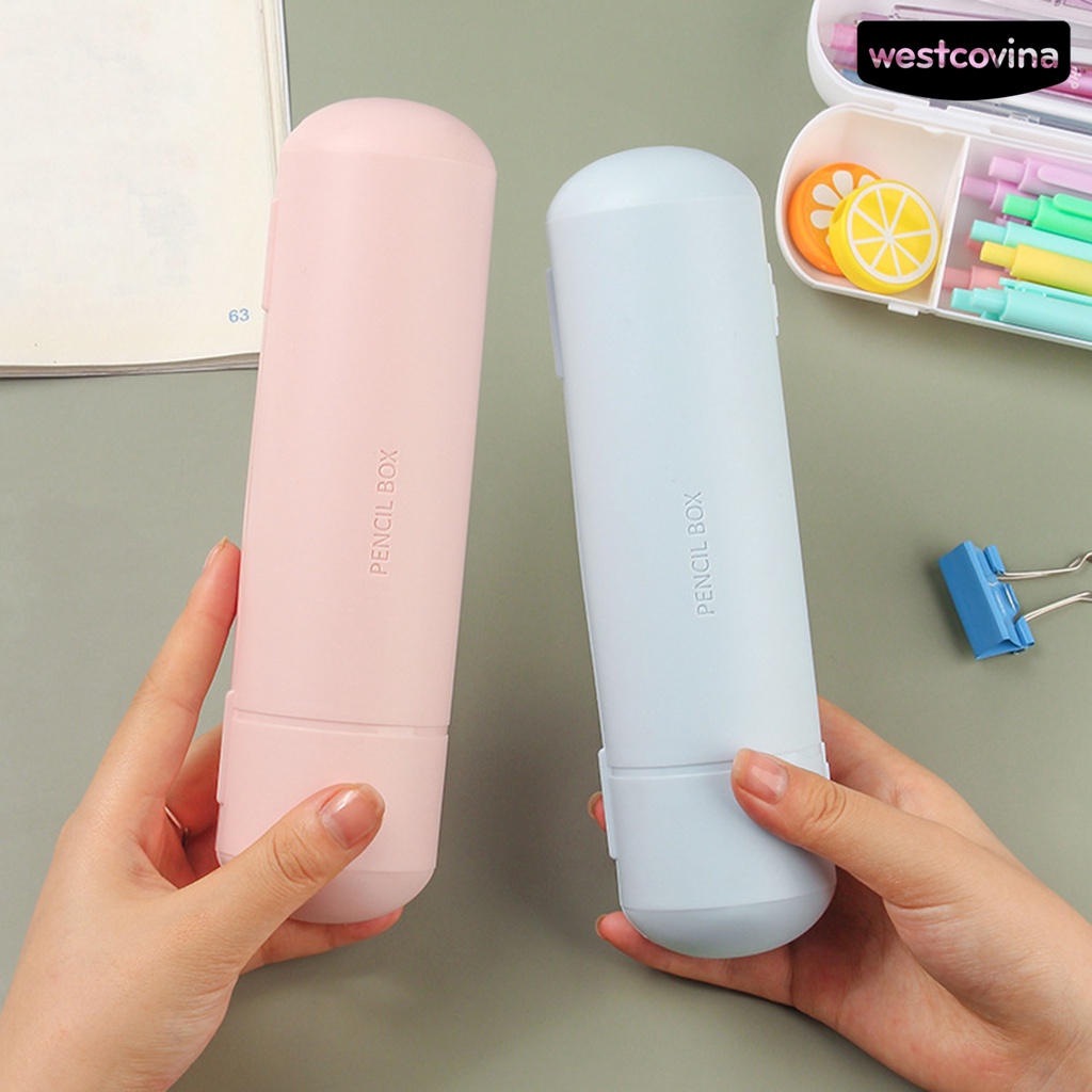 [WSTN] [WSTN]✎Hộp Đựng Bút Bằng PP Mịn Chống Nước Có Khóa Cài Thiết Thực Dành Cho Gia Đình