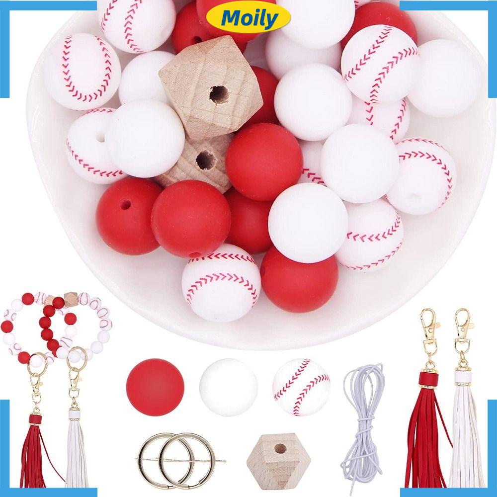 MOILYVN Set 32 Móc Khóa Bóng Chày Bằng Silicone Co Giãn Tiện Lợi
