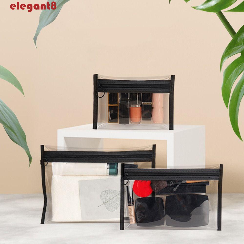 ELEGANT Túi Đựng Mỹ Phẩm Bằng PVC Trong Suốt Đơn Giản Tiện Dụng Cho Bạn Gái