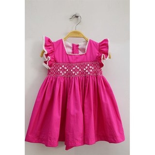 Đầm smock hồng bg