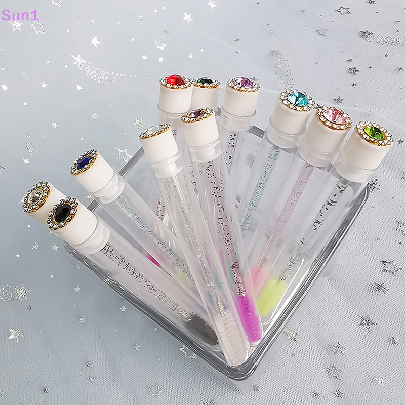 Sun1 &gt; Ống Rỗng Đựng Cọ Chải Lông Mi / Lông Mày Có Thể Thay Thế Chống Bụi Trang Trí Hoa Lấp Lánh