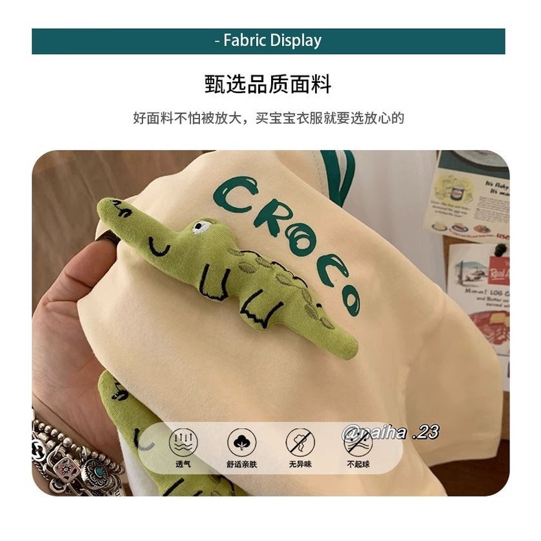 Áo Thun Tay Ngắn Dáng Rộng In Họa Tiết Hoạt Hình Thời Trang Mùa Hè Cho Bé Trai