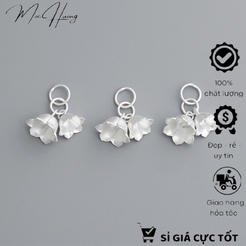 [S925] Charm bạc hoa treo tuylip - MH130 MOCHUONG JEWELRY