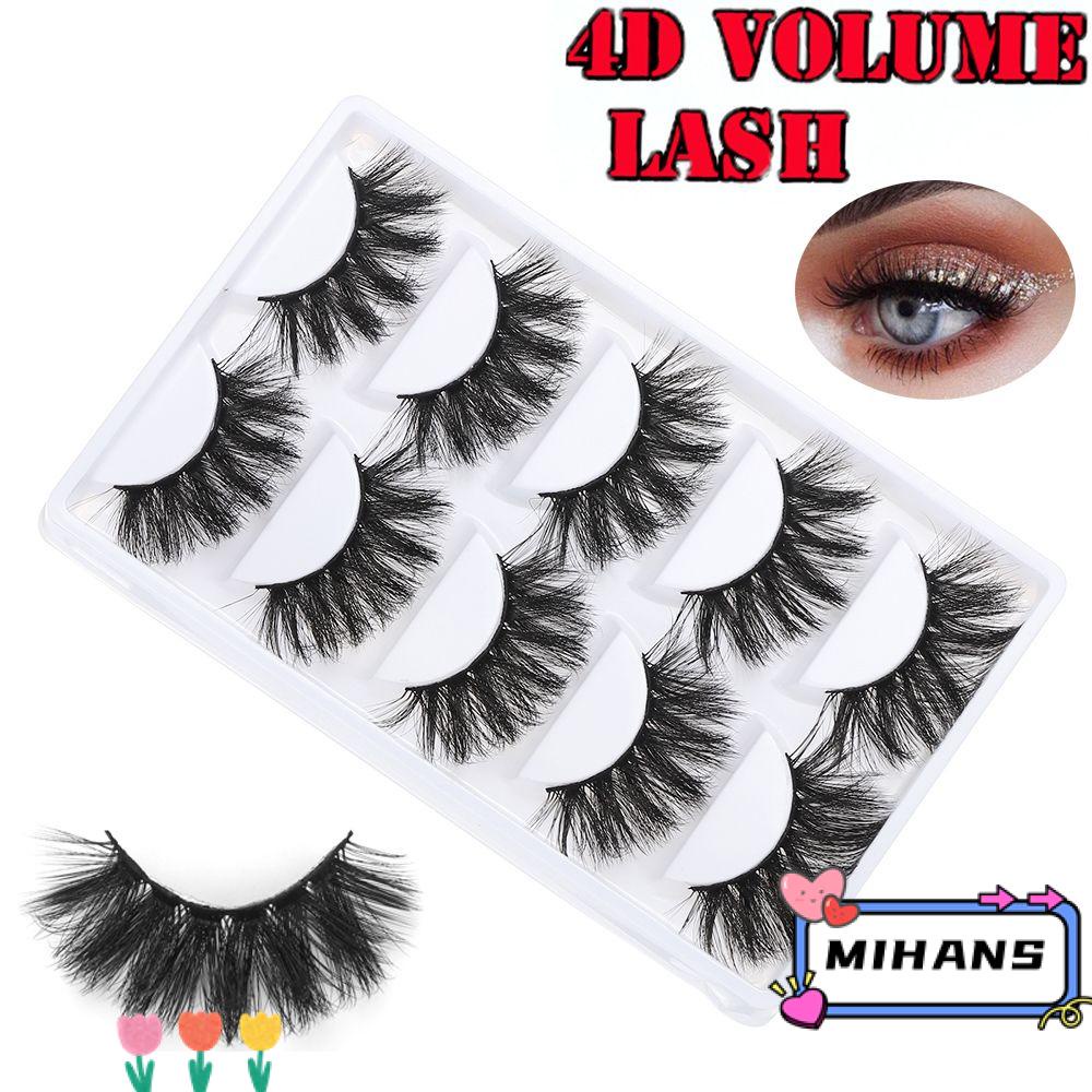 MIH Set 5 Cặp Lông Mi Giả 4D Dài Tự Nhiên Dành Cho Nữ