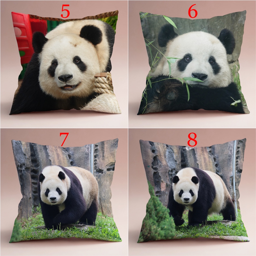 Vỏ Gối Đơn In Hình Gấu Trúc Feiyun Trang Trí Phòng Khách / Sofa / Xe Hơi