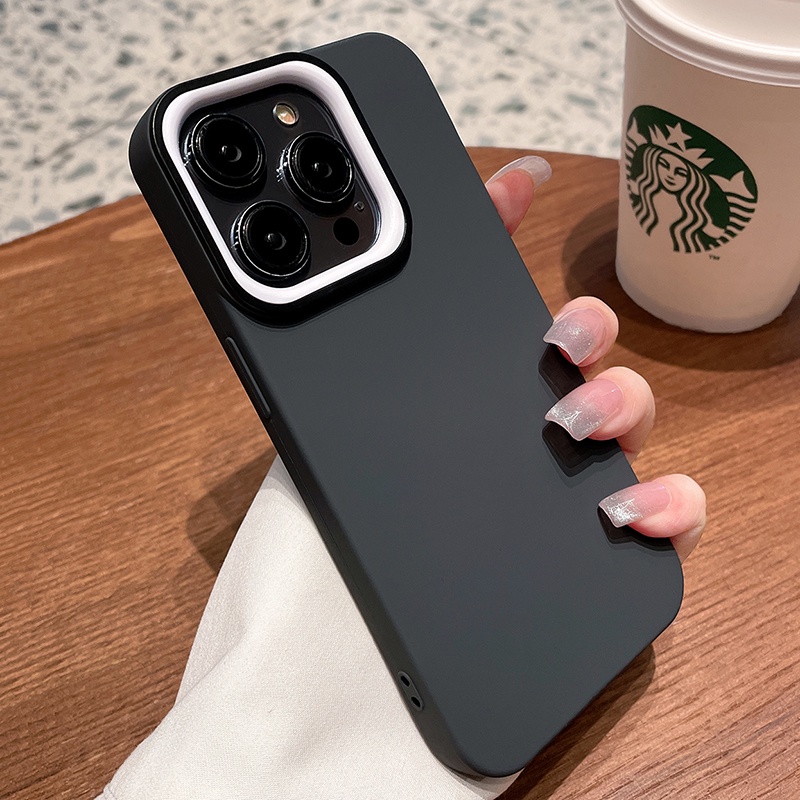 Ốp Điện Thoại Silicon Mềm Nhám Màu Trơn Chống Sốc Không Vân Tay Cho iPhone 14 Plus 13 12 11 Pro Max