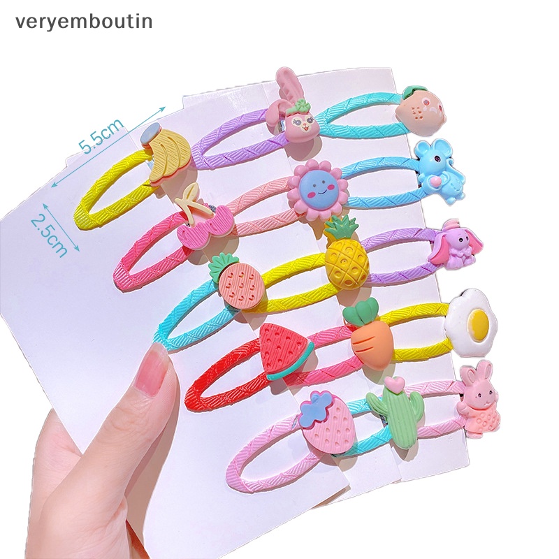 Set 10 Kẹp Tóc Hình Hoa Mưa / Động Vật Hoạt Hình Dễ Thương Cho Bé Gái