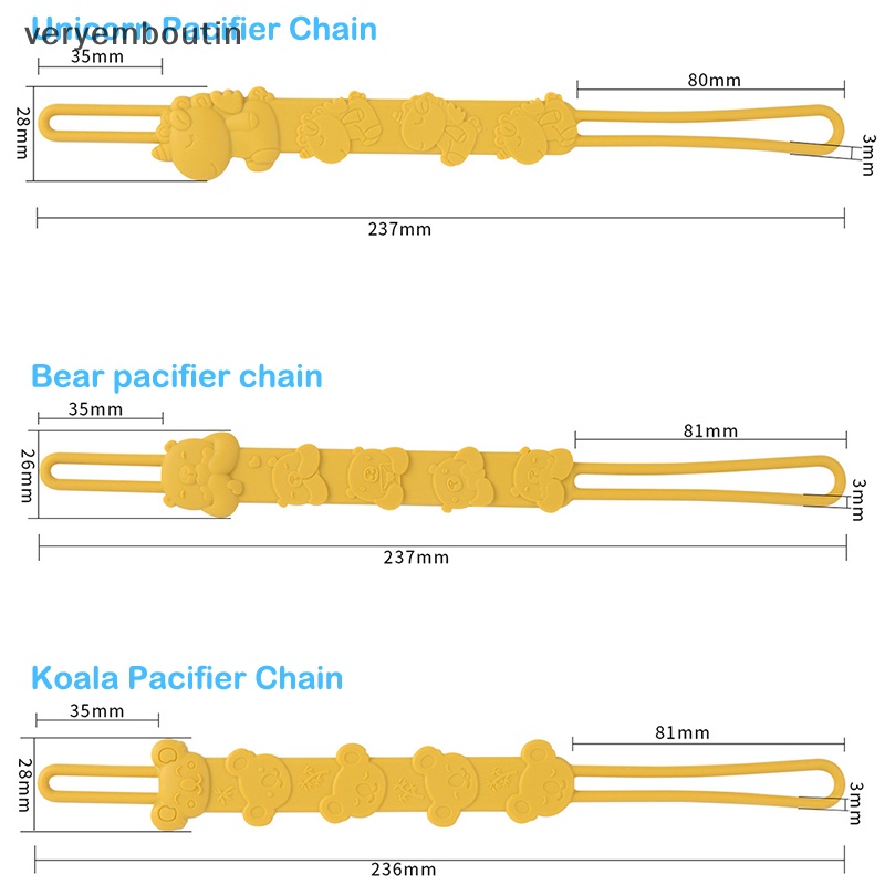Kẹp Giữ Núm Vú Giả Bằng Silicon Cấp Thực Phẩm Chống Rơi Họa Tiết Hoạt Hình Cho Bé n