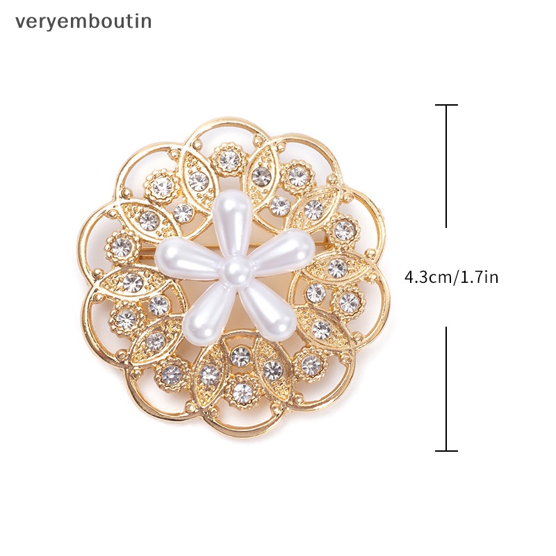 Ghim Cài Áo Hình Hoa Đính Đá / Ngọc Trai Giả Bằng Hợp Kim Đơn Giản Thời Trang Cho Nữ