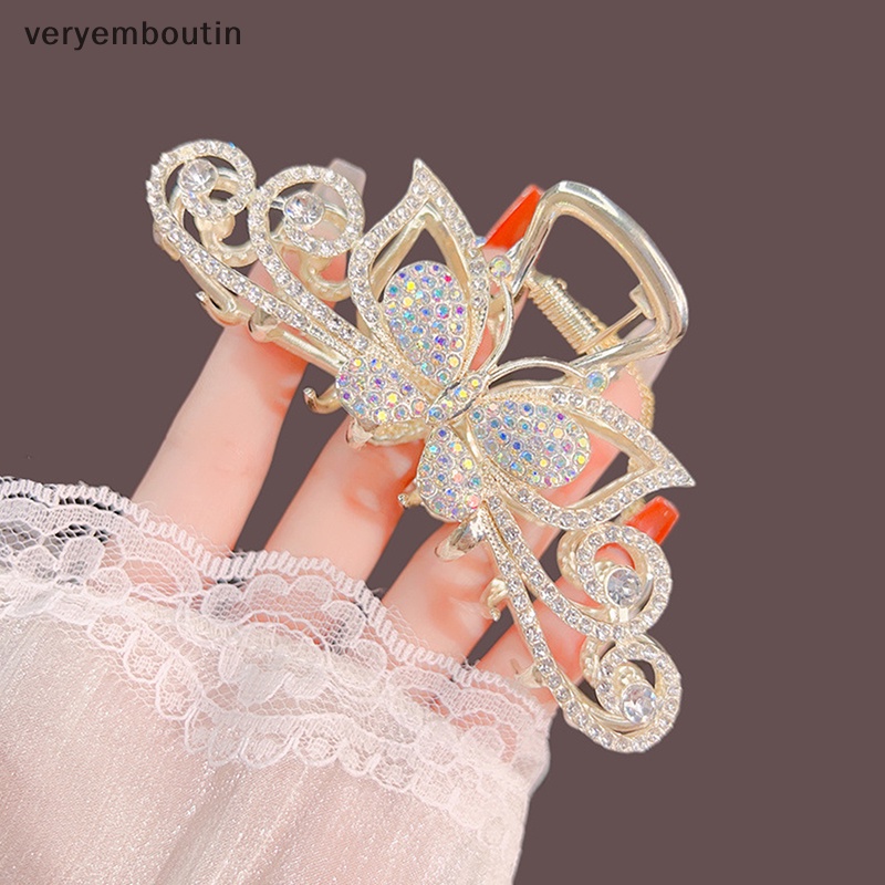 Kẹp Tóc Hình Bướm Rỗng Dát Kim Cương Thời Trang Cao Cấp Cho Nữ n