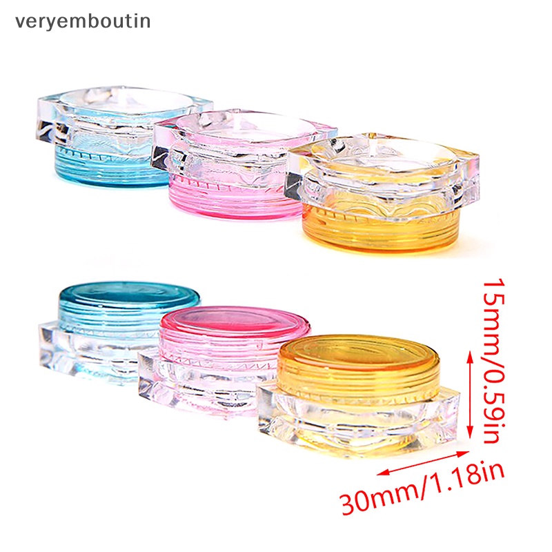 Set 10 Lọ Nhựa Rỗng Mini Hình Vuông Đựng Mỹ Phẩm / Kem / Sữa Dưỡng Tiện Dụng