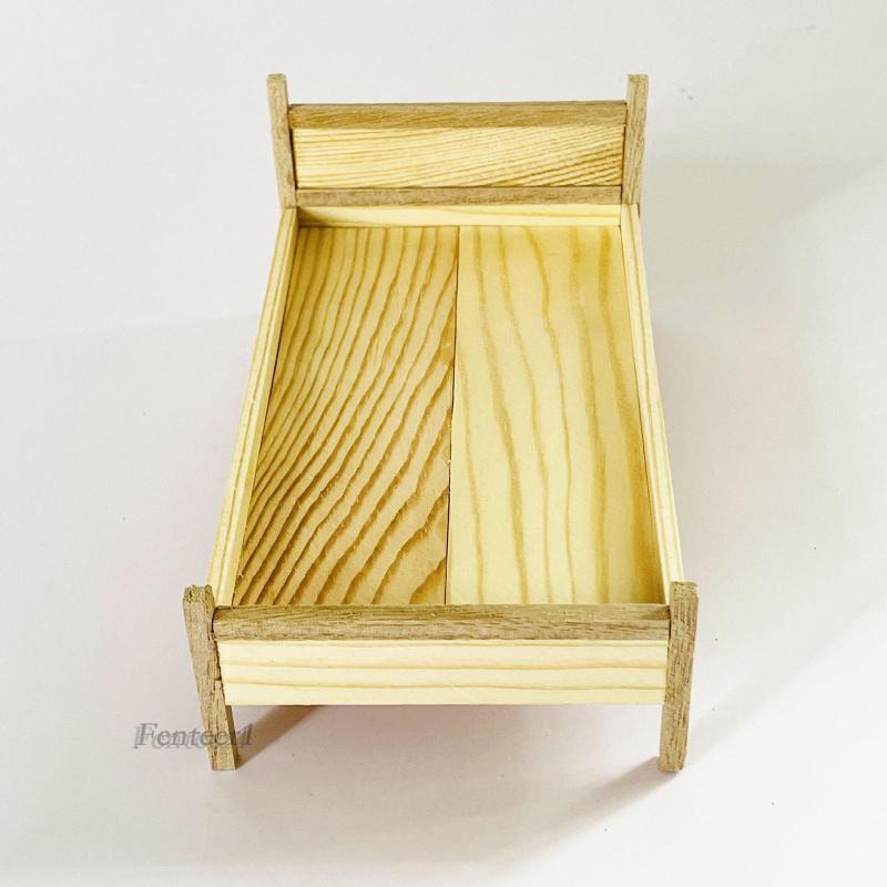 Mô Hình Giường Ngủ Mini Tỉ Lệ 1 / 12 Trang Trí Nhà Búp Bê