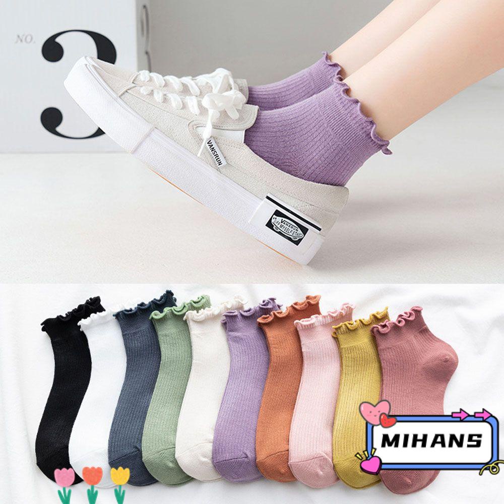 MIH Vớ Cotton Cổ Thuyền Thoáng Khí Thời Trang Xuân Hè Cho Nữ