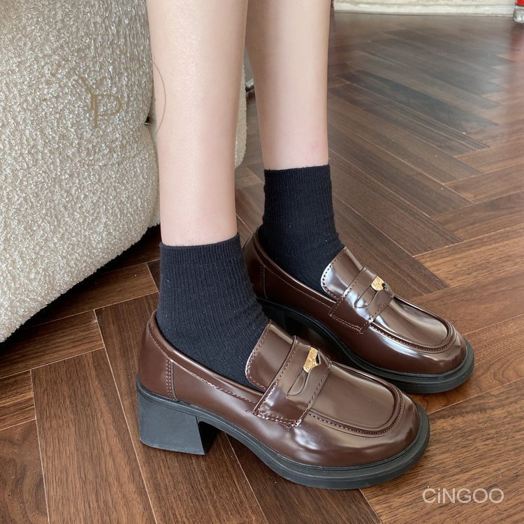 Giày Búp Bê Da PU Mũi Tròn Đế Thấp Thời Trang Nữ