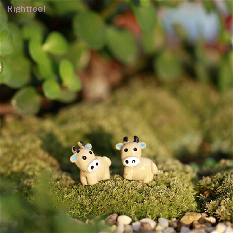 Set 2 Mô Hình Bò Sữa Mini Trang Trí Sân Vườn Mới
