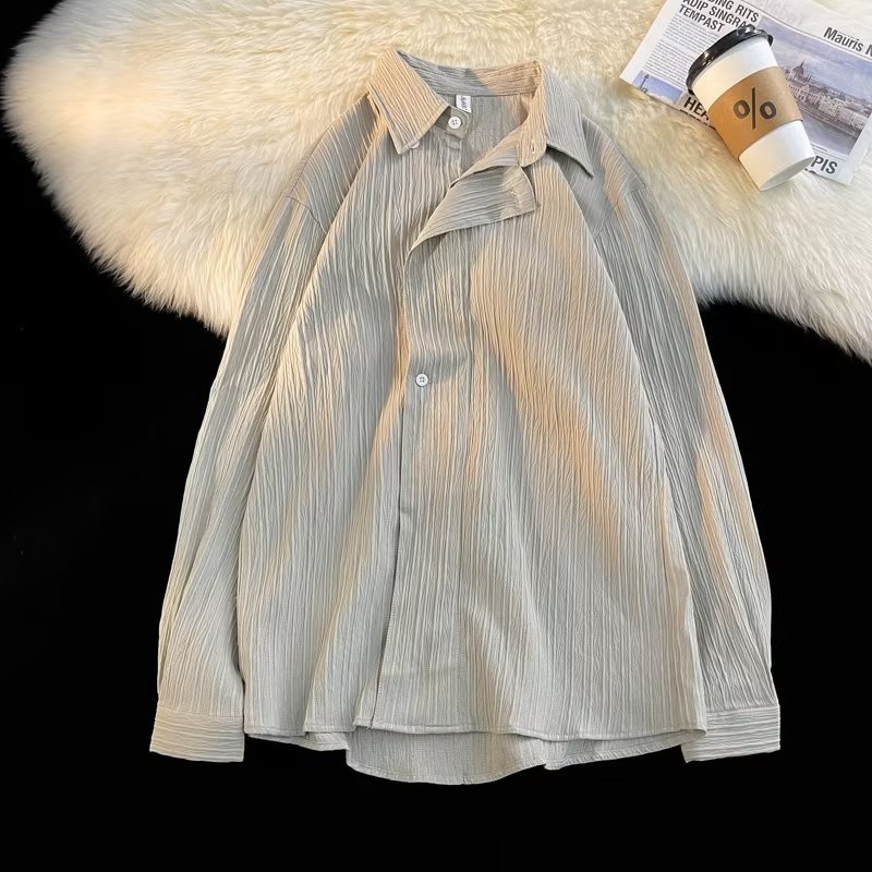 Áo Sơ Mi Dài Tay Vải Mỏng Thời Trang Mùa Xuân Hè Giản Dị Dành Cho Nam