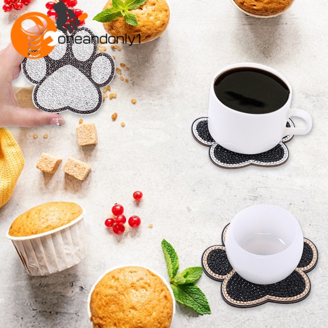 Bộ 10 Đế Lót Ly Cách Nhiệt Hình Bàn Chân Mèo Dễ Thương Diy