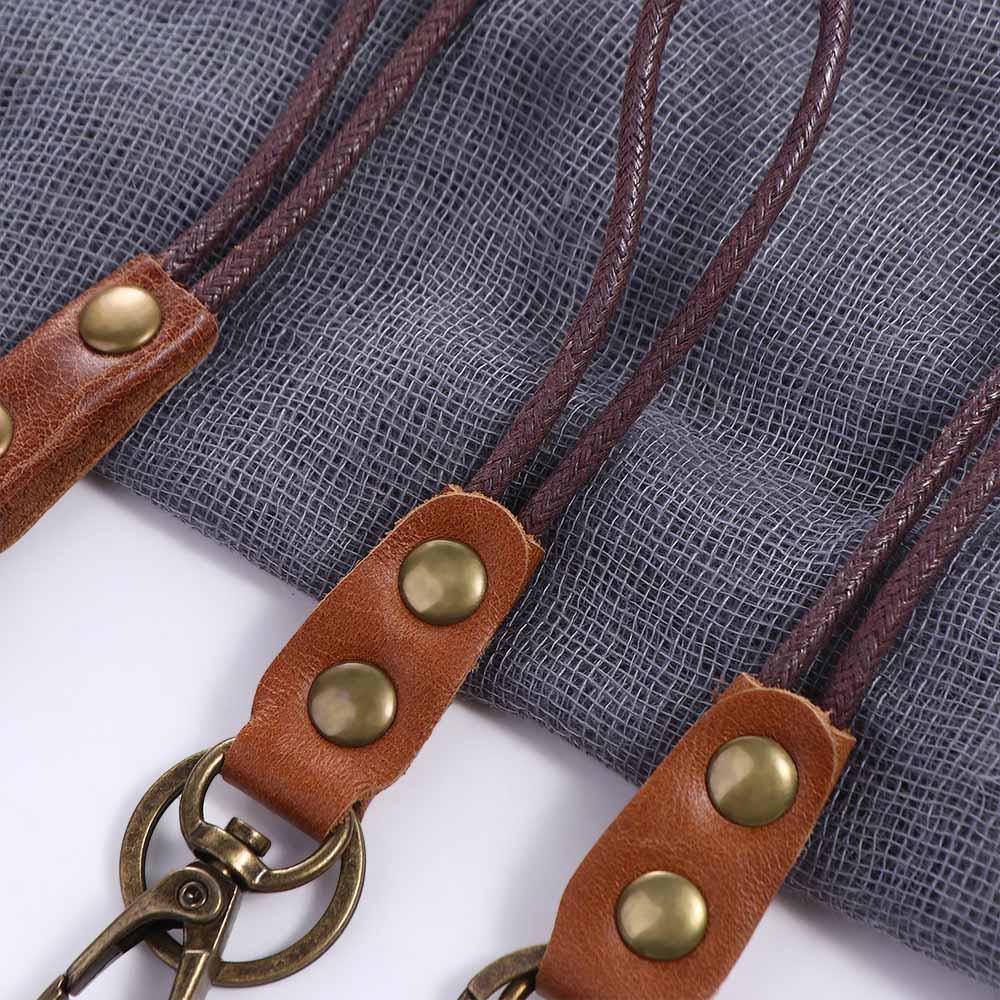 Mocho1 dây da cho chìa khóa chìa khóa ô tô da bò chủ thẻ id móc khóa dây đeo cổ điện thoại bằng da thật