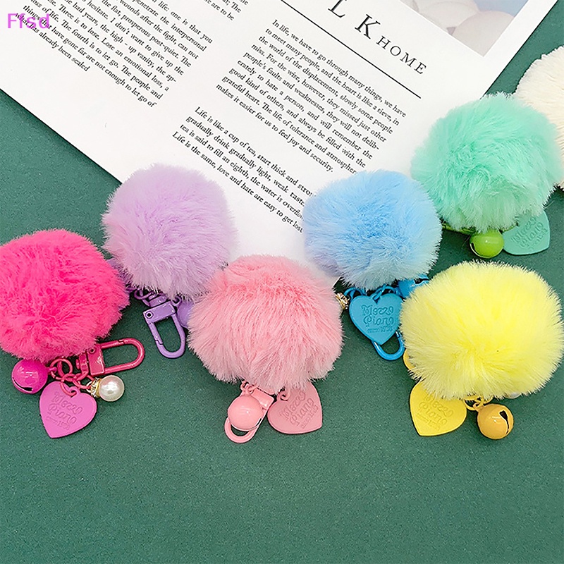 1 Móc Khóa Banh Lông Giả 8cm Nhiều Màu Sắc Thời Trang Dành Cho Nữ