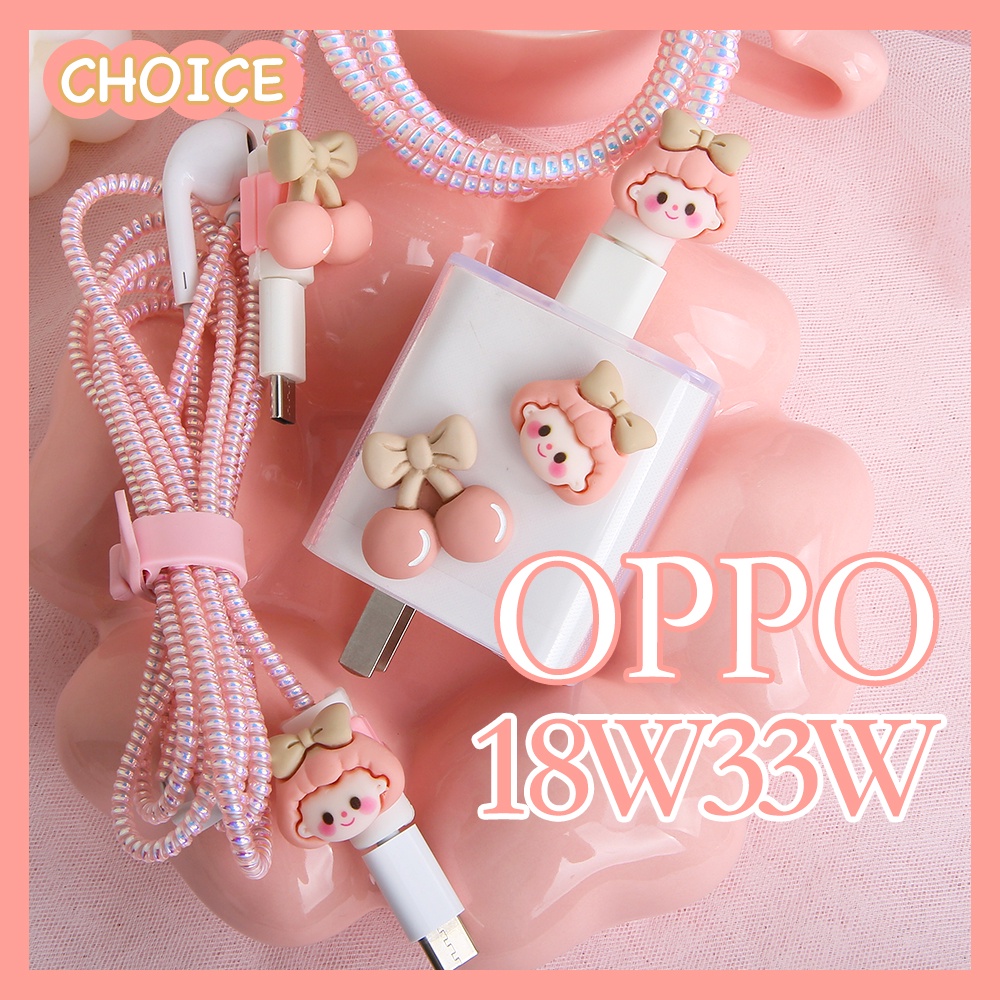 Vỏ Bảo Vệ Hộp Sạc Tai Nghe OPPO 18w 33w 18w / 33w Họa Tiết Cherry / Cô Gái Dễ Thương Tiện Dụng