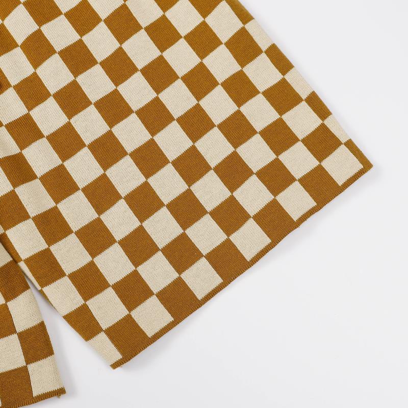 Hàng Mới Về Mới Quần Short Dệt Kim Kẻ Caro Cổ Điển Thời Trang L555V 5 / 4 ShortsTI7RW Cho Nam Và Nữ