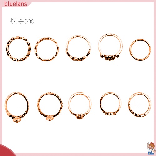 Set 10 Nhẫn Đeo Khớp Ngón Tay Phong Cách Vintage Cho Nữ