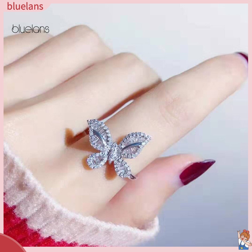 Nhẫn Hình Bướm Đính Đá Zircon Phong Cách Vintage Cho Nữ