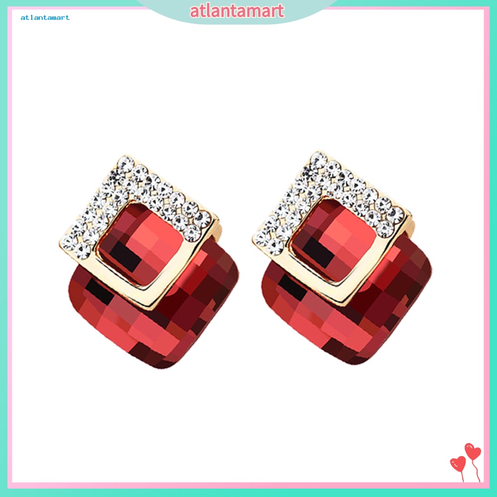 Túi Đựng Đồ Dùng Cao Cấp Tiện Dụng| Bông Tai ĐíNh Đá HìNh Vuông Sang TrọNg