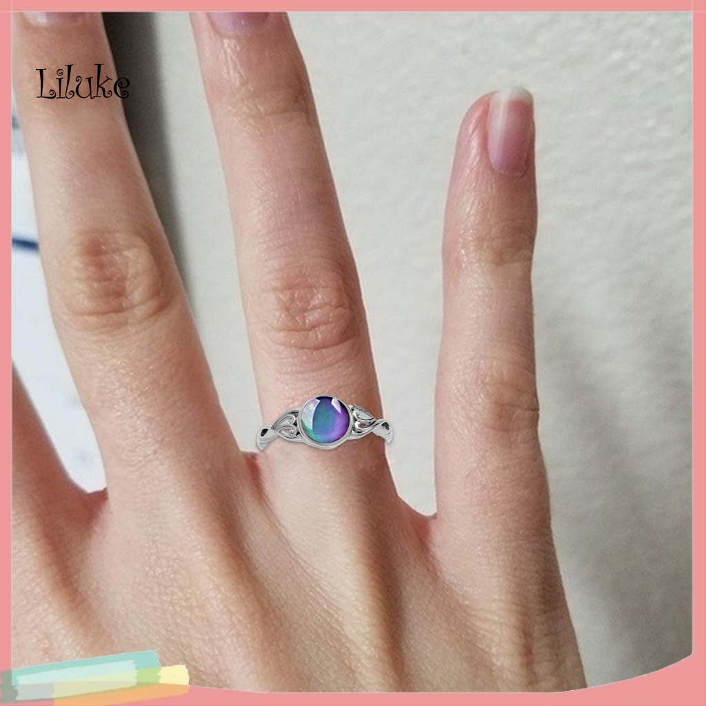 Nhẫn Hợp Kim Trang Trí Mặt Đá Oval Thời Trang Cho Nữ