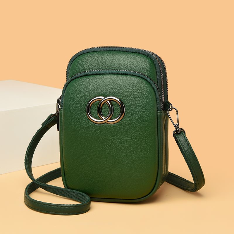 Hàng sẵn có-Bao đeo chéo nữ Túi đựng điện thoại di động Túi vuông nhỏ Túi đeo vai Mini Ba lô thời trang Túi đeo vai bên da thật Túi đeo chéo nhẹ