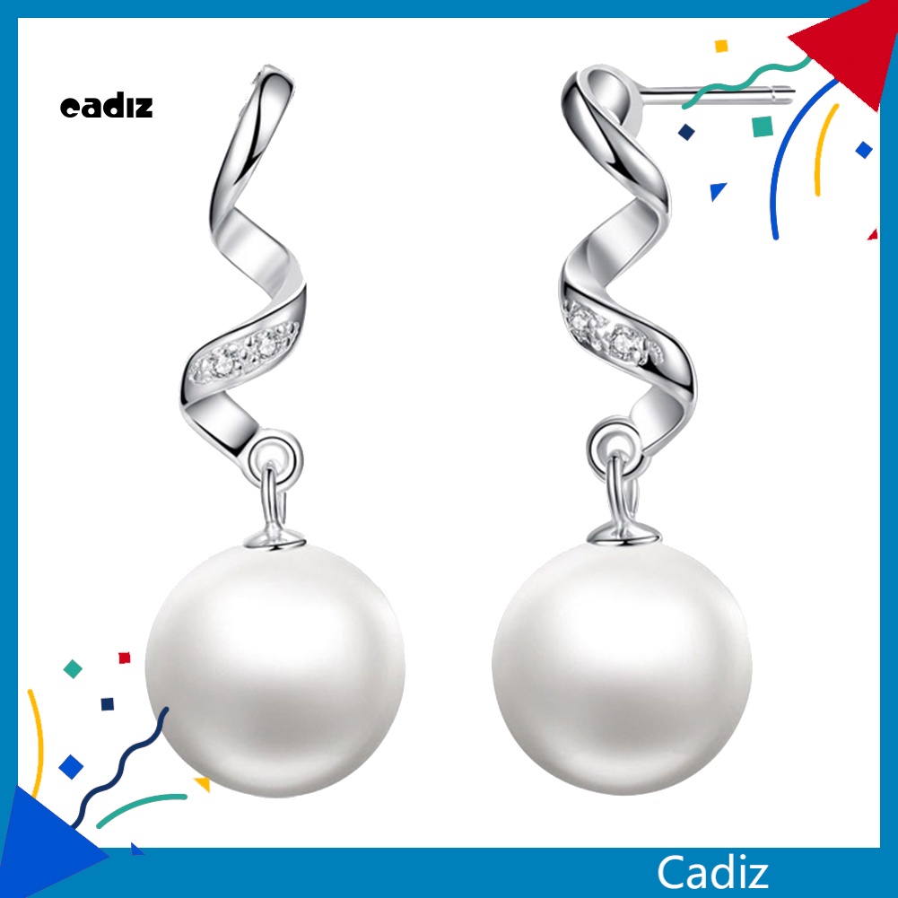 Khuyên Tai Dáng Dài Đính Ngọc Trai Nhân Tạo Thời Trang