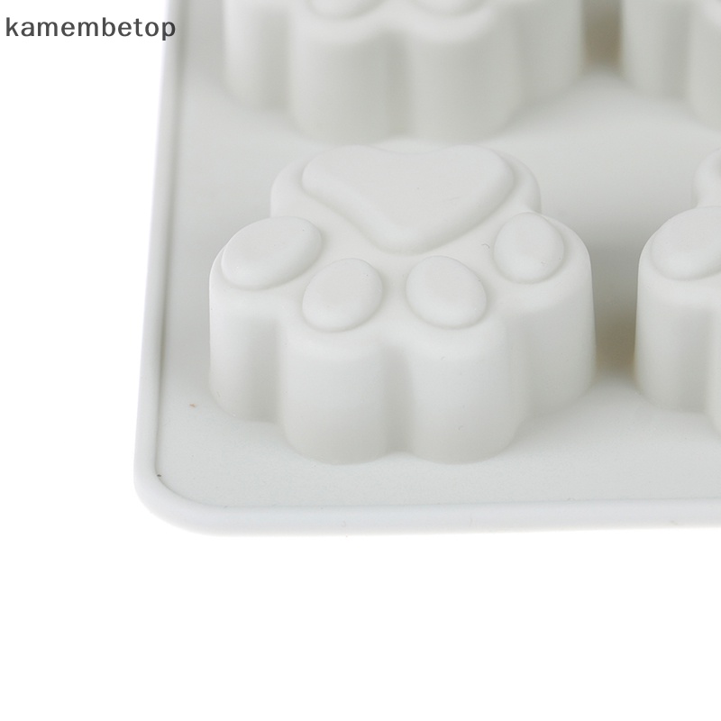Khuôn Silicone 10 Ngăn Làm Bánh Hình Dấu Chân Mèo Đáng Yêu