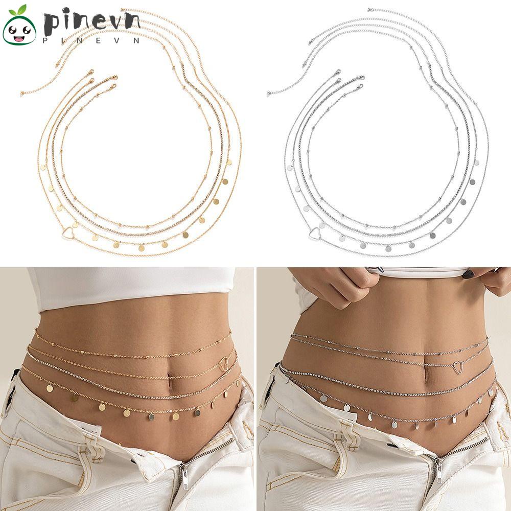 PINEVN Thắt Lưng Dây Xích Kim Loại Thời Trang