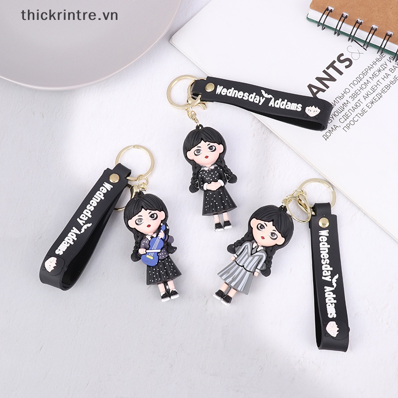 Móc Khóa Hình Búp Bê Addams 3D Dễ Thương