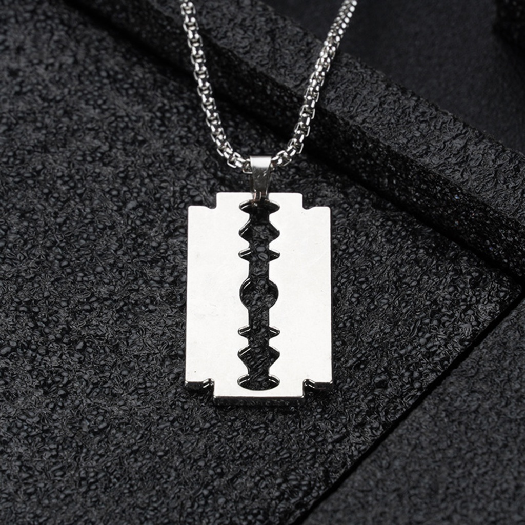Vòng cổ Bằng Thép Không Gỉ Mạ Điện Mặt Hình Lưỡi Dao Phong Cách Punk Hip Hop Làm Quà Sinh Nhật Hàng Ngày Cho Nam Và Nữ