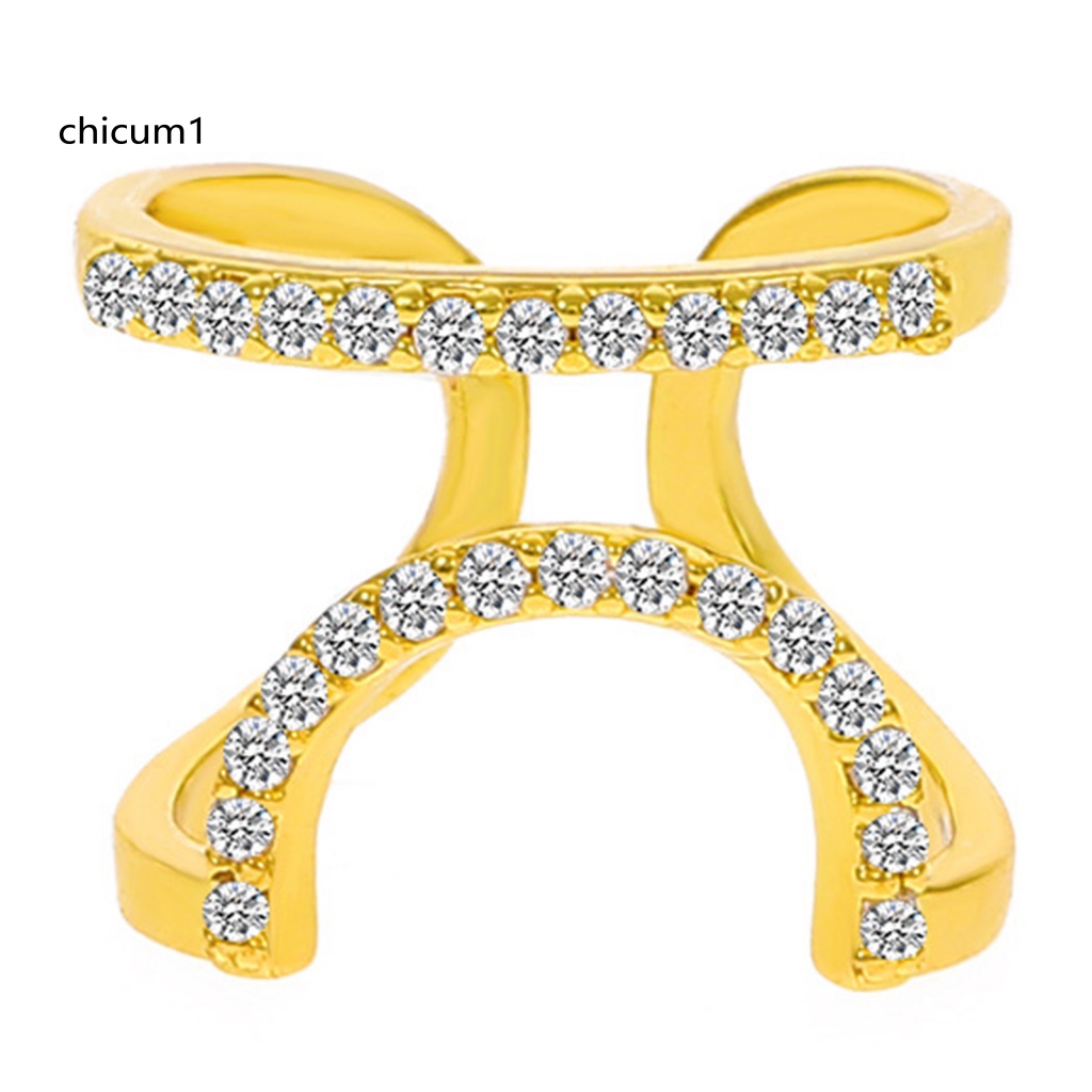 Nhẫn Hở Đính Đá Lấp Lánh Có Thể Điều Chỉnh Trang Trí Móng Tay